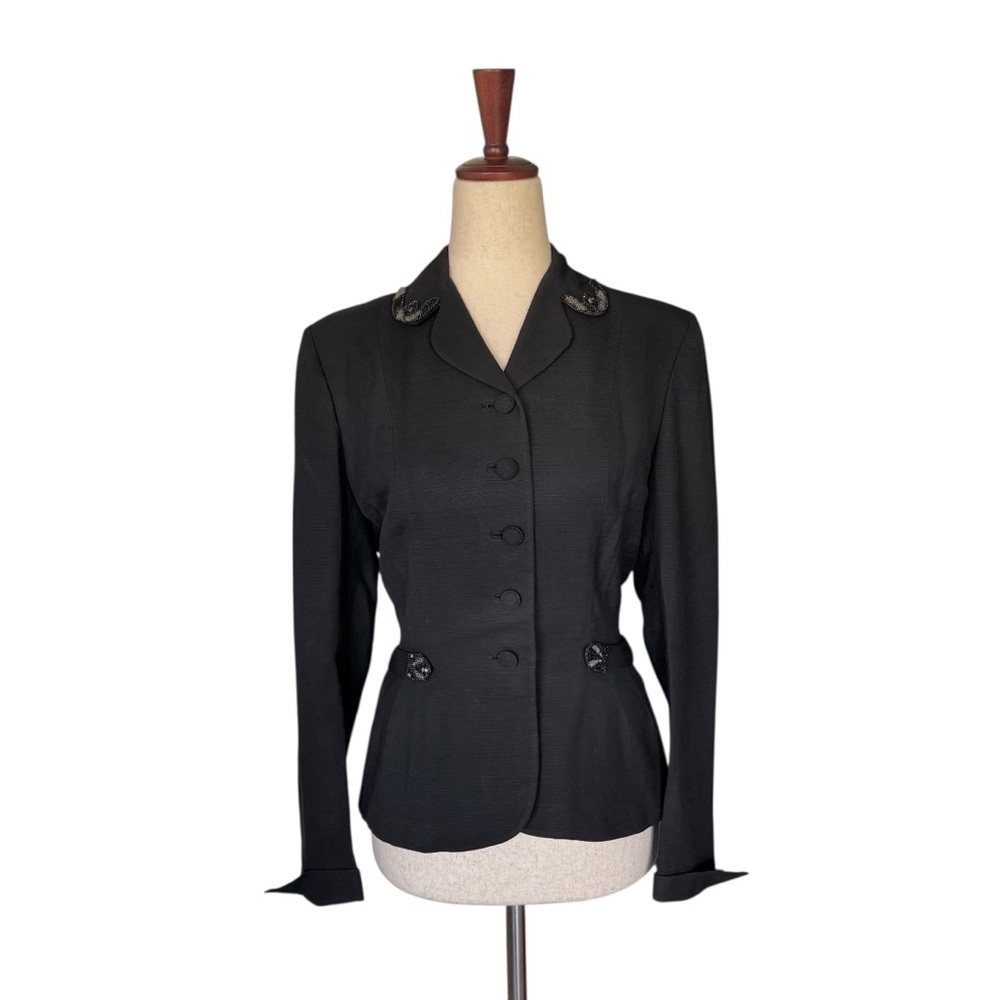 Vintage Women’s 40s 50s Jameshire Tailored Jacket Beaded Trim XS